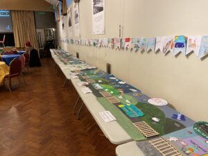 Selection of the Rail Timeline Created by Okehampton Guides and Brownies - Photo by Kevin Ball