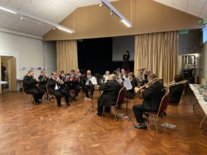 Okehampton Excelsior Silver Band Entertaining Those Assembled in the Charter Hall - Photo by Kevin Ball