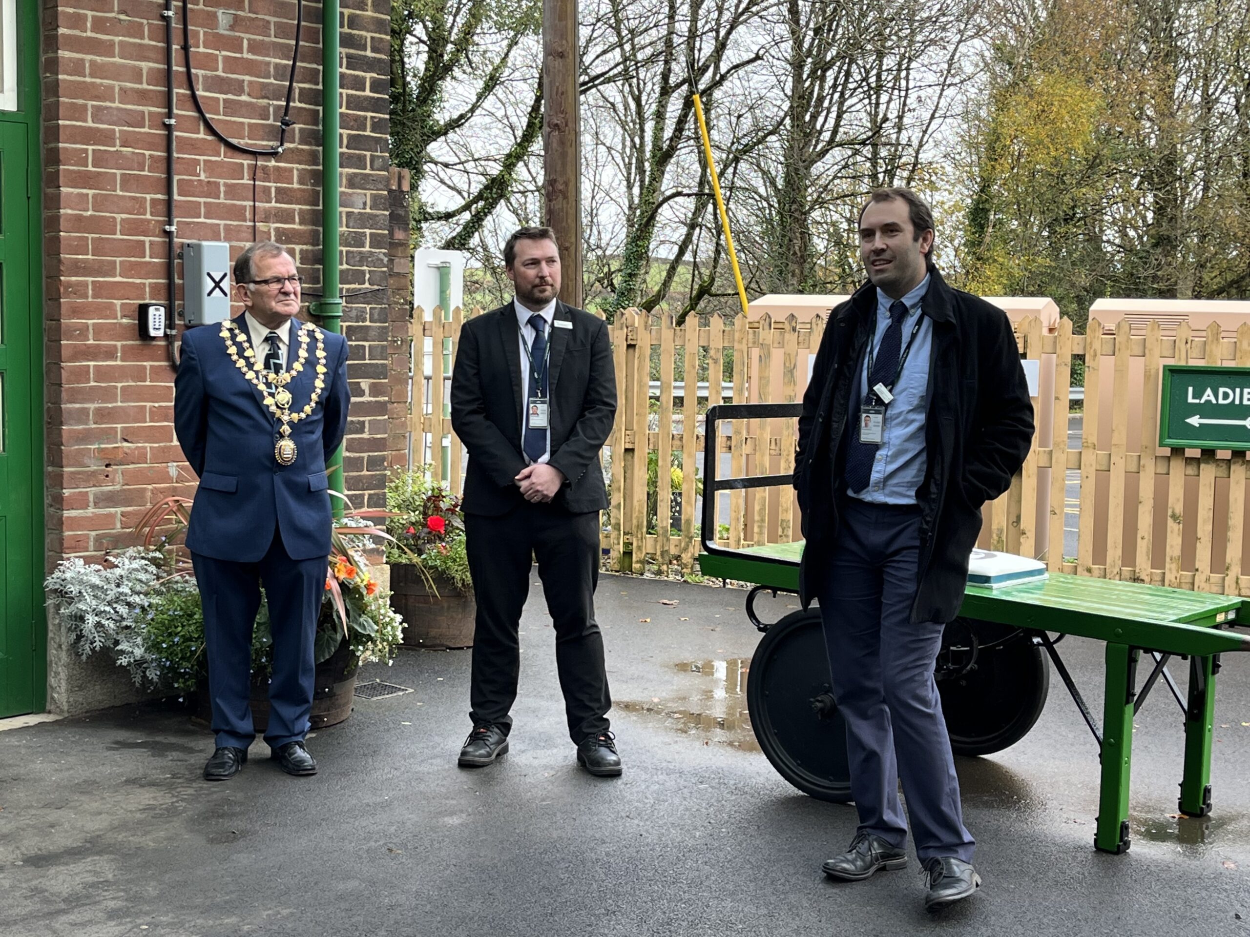 Cllr Fisher Okehampton Mayor, David Whiteway and Matt Barnes Both GWR